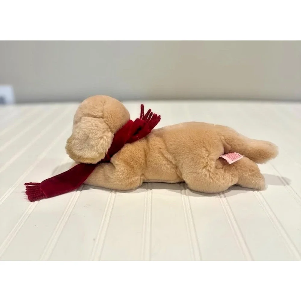 Russ Berrie Amber Golden Labrador Retriever Plush Red Bow 11